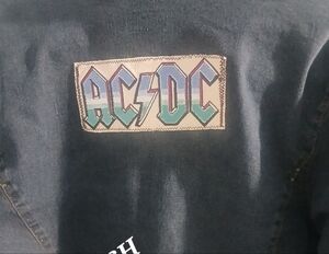 GIRLS FALL UPCYCLED AC/DC GRAPHIC ON DENIM JACKET